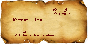 Kirrer Liza névjegykártya